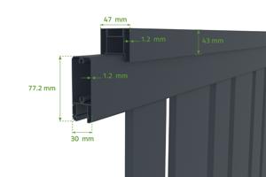 Schiebetor aus aluminium 3m VEYMONT H.140cm grau 11