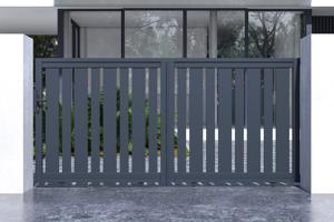 Schiebetor aus aluminium 3m VEYMONT H.140cm grau 2