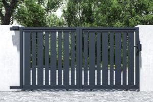Sliding gate kit 3m VEYMONT H.160cm grey aluminium + 2 posts 20x20cm 6