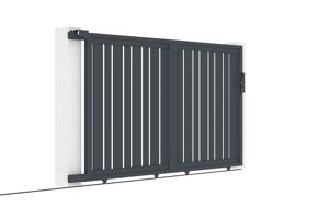 Sliding gate kit 3m VEYMONT H.160cm grey aluminium + 2 posts 20x20cm 8
