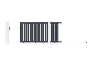 Sliding gate kit 3m VEYMONT H.160cm grey aluminium + 2 posts 20x20cm 5