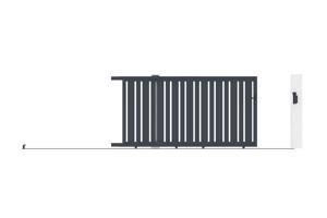 Sliding gate kit 3m VEYMONT H.160cm grey aluminium + 2 posts 20x20cm 10