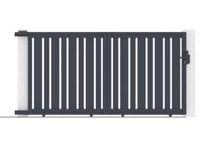 Sliding gate kit 3m VEYMONT H.160cm grey aluminium + 2 posts 20x20cm 7