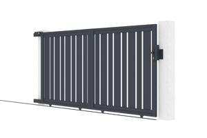 Sliding gate kit 3m VEYMONT H.160cm grey aluminium + 2 posts 20x20cm 9