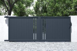 Sliding gate kit 4m GIONA H.160cm grey aluminium 6