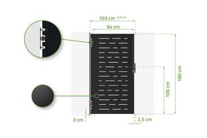 Portillon acier 1m NALI ARLBERG H.180cm noir mat 6