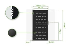 Poarta otel 1m NALI ARLBERG H.200cm Negru mat 6