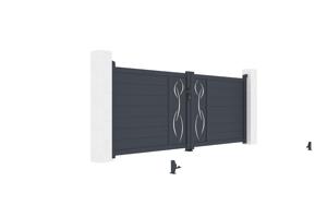 Portail battant 3m LIFE H.120cm alu + motorisation TANKER B250 8