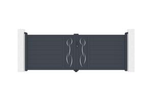 Swing gate 3,5m LIFE H.120 grey aluminium main image