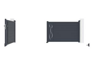 Swing gate 4m LIFE H.120 grey aluminium 10