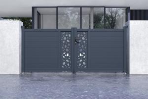 Swing gate 3m SUNNY H.120 grey aluminium 2