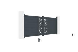 Swing gate 3m SUNNY H.120 grey aluminium 17