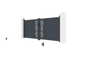 Swing gate 3m SUNNY H.120 grey aluminium 18