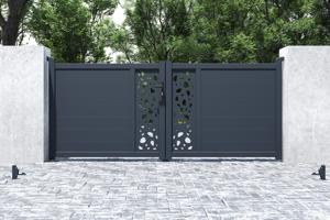 Swing gate 3m SUNNY H.120 grey aluminium 15