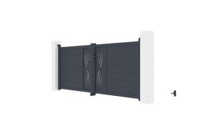 Draaipoort 3m VELETA H.120cm aluminium + motorisering TANKER B700 4