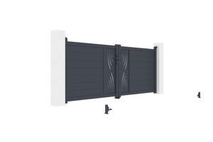 Draaipoort 3m VELETA H.120cm aluminium + motorisering TANKER B700 8