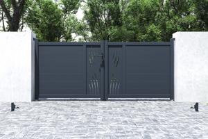 Draaipoort 3m VELETA H.120cm aluminium + motorisering TANKER B700 6