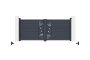 Draaipoort 3m VELETA H.120cm aluminium + motorisering TANKER B700 7