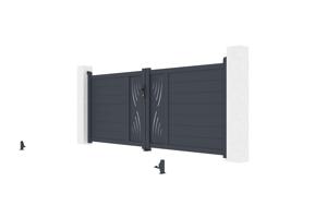 Draaipoort 3m VELETA H.120cm aluminium + motorisering TANKER B700 9