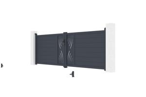 Nihajna vrata 3,5m VELETA H.120 siva aluminij 9