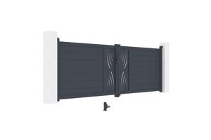 Nihajna vrata 3,5m VELETA H.120 siva aluminij 8