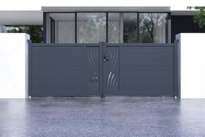 Nihajna vrata 3,5m VELETA H.120 siva aluminij 2