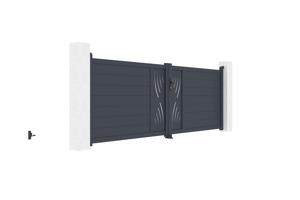 Nihajna vrata 3,5m VELETA H.120 siva aluminij 3