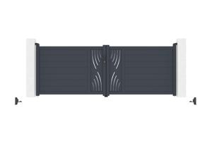 Nihajna vrata 3,5m VELETA H.120 siva aluminij 7