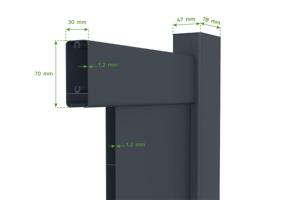 Nihajna vrata 3,5m VELETA H.120 siva aluminij 12