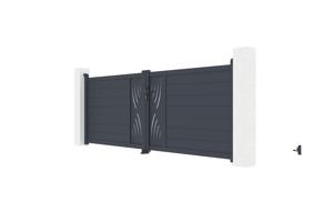 Nihajna vrata 3,5m VELETA H.120 siva aluminij 4