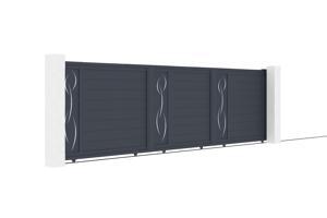 5m LIFE H.140 grijze aluminium schuifpoort 3