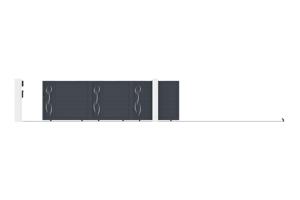 5m LIFE H.140 grijze aluminium schuifpoort 5