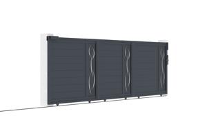 5m LIFE H.140 grijze aluminium schuifpoort 8