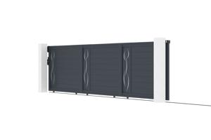 Portail coulissant 6m LIFE H.140cm aluminium gris 4