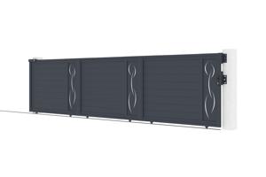 Portail coulissant 6m LIFE H.140cm aluminium gris 9