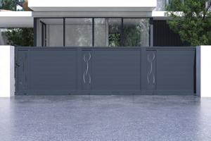 Portail coulissant 6m LIFE H.140cm aluminium gris 2