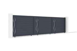 Portail coulissant 6m LIFE H.140cm aluminium gris 3
