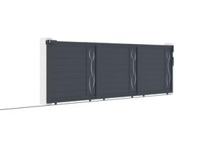 Portail coulissant 6m LIFE H.140cm aluminium gris 8