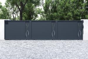 Portail coulissant 6m LIFE H.140cm aluminium gris 6