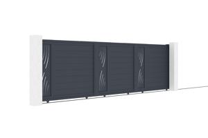 Sliding gate kit 5m VELETA H.140cm grey aluminium 3