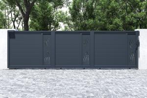 Sliding gate kit 5m VELETA H.140cm grey aluminium 6