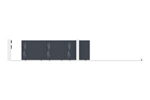 Sliding gate kit 5m VELETA H.140cm grey aluminium 5