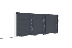 Sliding gate kit 5m VELETA H.140cm grey aluminium 8