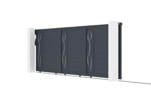 Portail coulissant 5m LIFE H.160cm aluminium gris 4