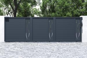 Portail coulissant 5m LIFE H.160cm aluminium gris 6