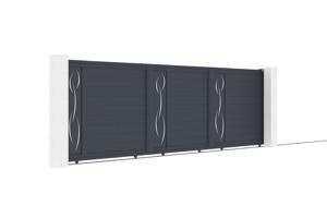 Portail coulissant 5m LIFE H.160cm aluminium gris 3