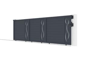 Portail coulissant 5m LIFE H.160cm aluminium gris 9