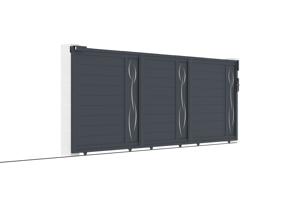 Portail coulissant 5m LIFE H.160cm aluminium gris 8