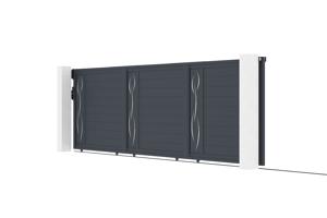 Portail coulissant 6m LIFE H.160cm aluminium gris 4