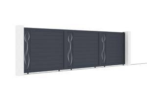 Portail coulissant 6m LIFE H.160cm aluminium gris 3